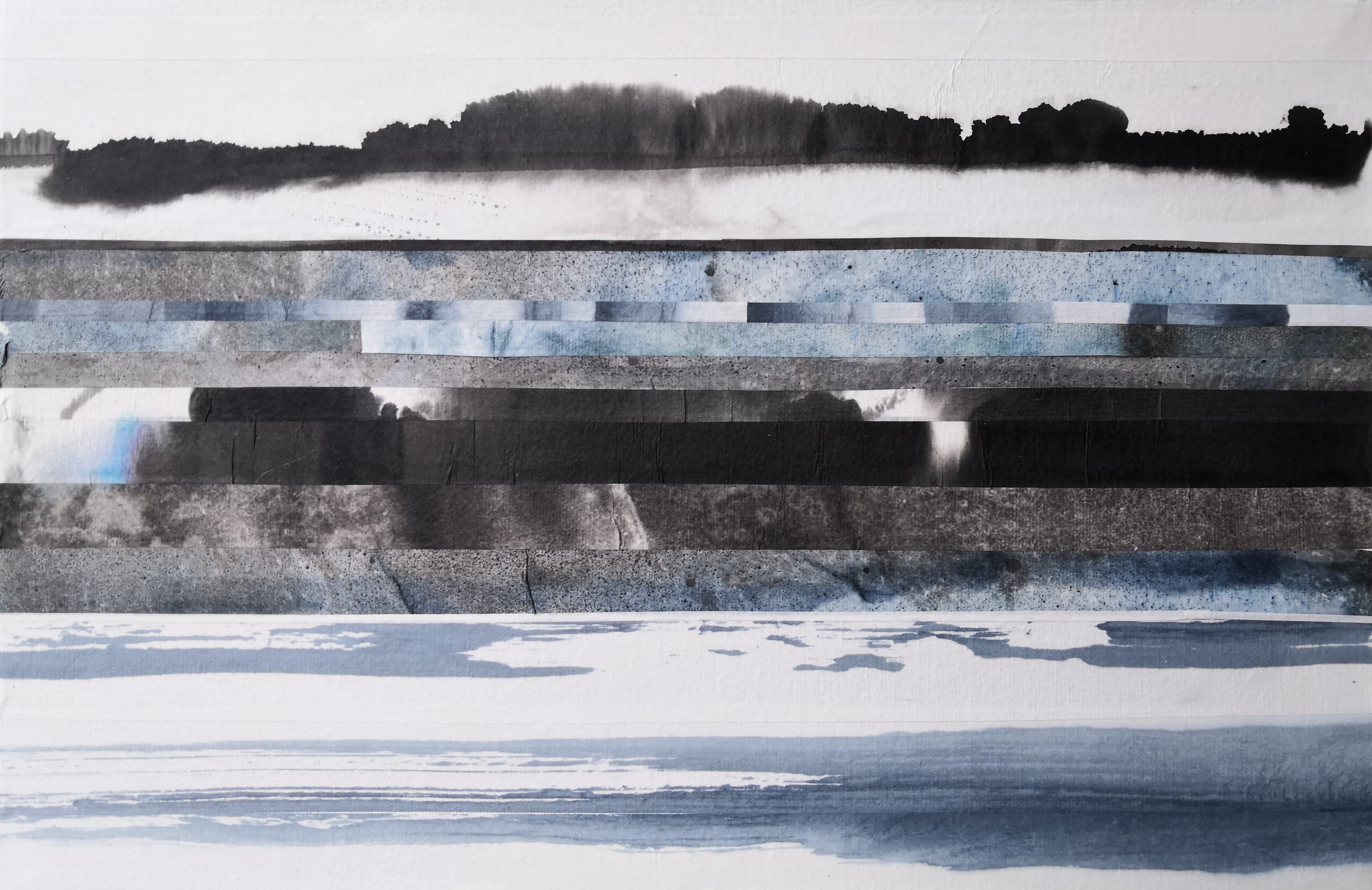Composition abstraite horizontale aux lignes organiques