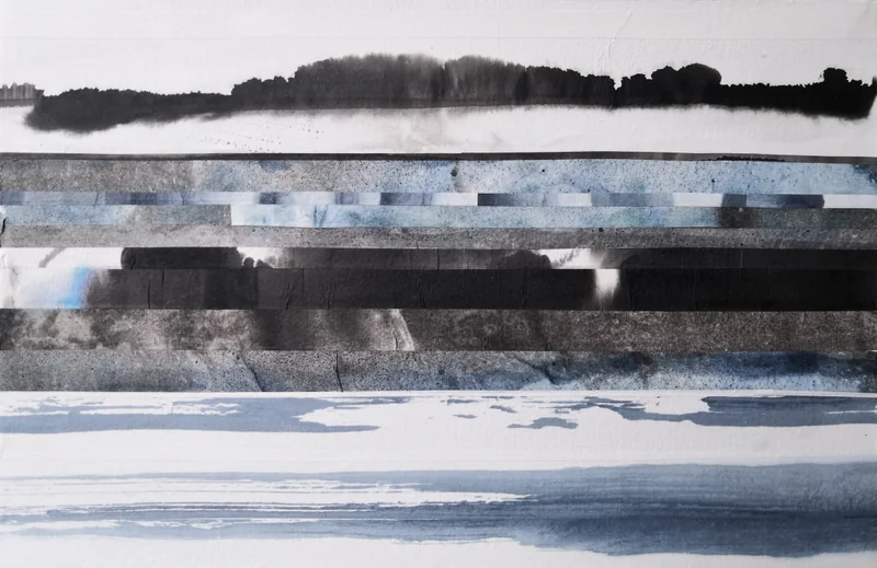 Composition abstraite horizontale aux lignes organiques
